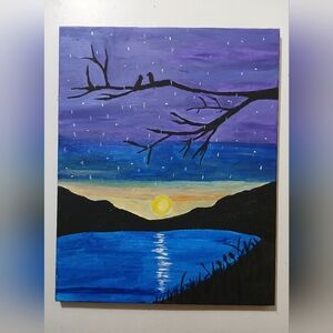 Serene Sunset 16 × 20 Canvas Art Painting